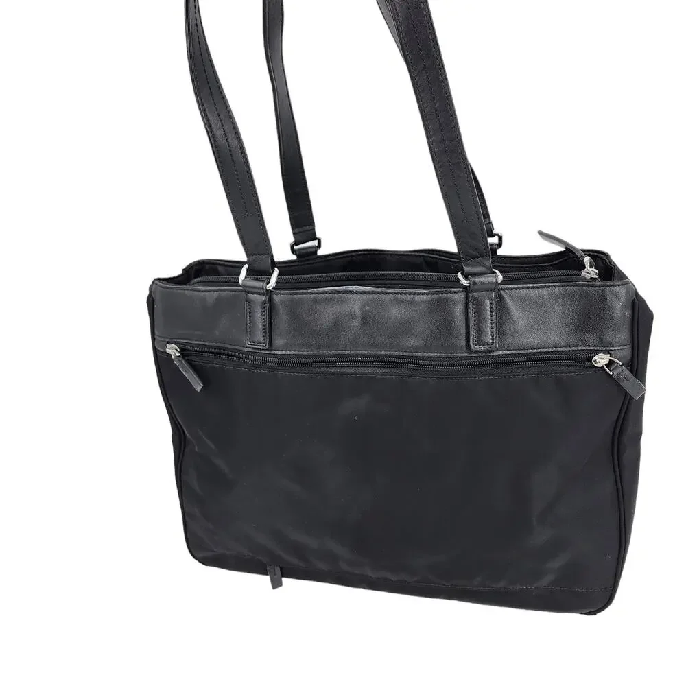 TUMI Black Nylon Leather Trimmed Travel Shoulder Professional Briefcase